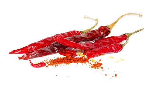 Chili Red Pepper Flakes And Chili Powder Burst Stock Image Image Of