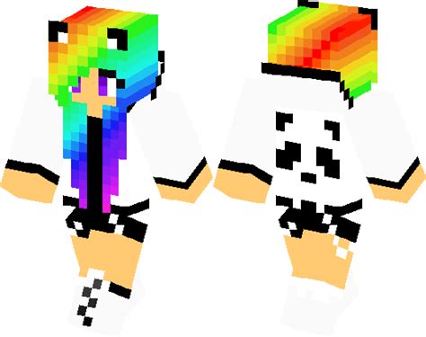 Rainbow Panda Girl Minecraft Skin Minecraft Hub