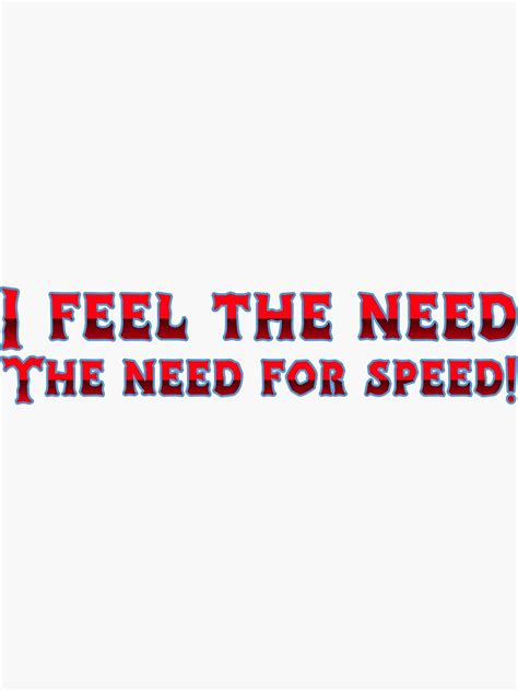I Feel The Need Sticker For Sale By Amt95 Redbubble