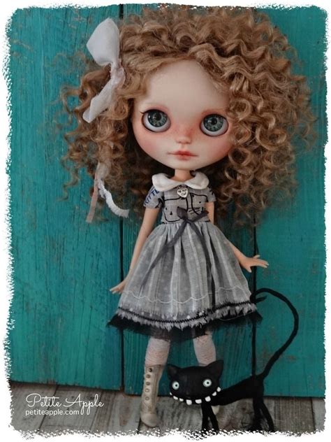 Blythe Doll Ooak Outfit Sketch Kitties Vintage Style Dress By Marina