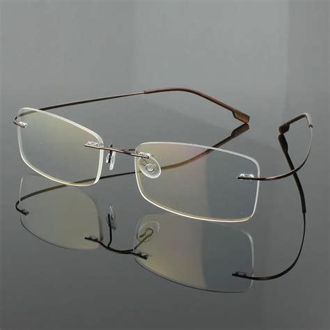 Toptical 2017 Fashion Titanium Myopia Rimless Glasses Memory Square Eyeglasses Optical Frame