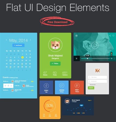 Free Flat Ui Design Elements Psd Titanui