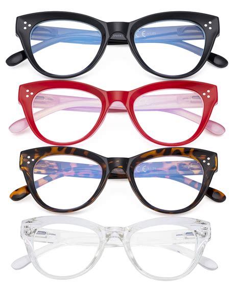 Eyekepper 4 Pack Cateye Design Reading Glasses Oversized Readers
