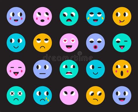 Set Of Emoticons Or Emoji For Devices Vector Illustration Stock