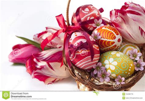 Easter Eggs And Flower Stock Image Image Of Goodies 16436775