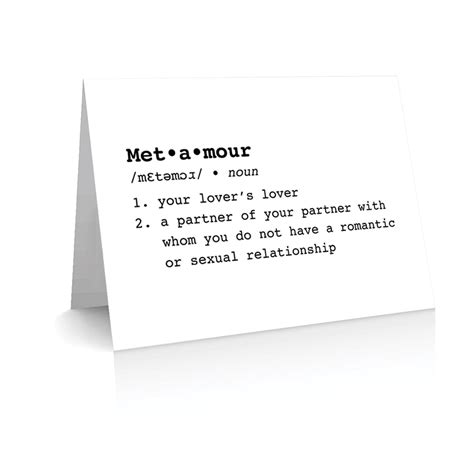 Metamour Defined Card Polycute Polyamory Greeting Cards Polycute T Shop