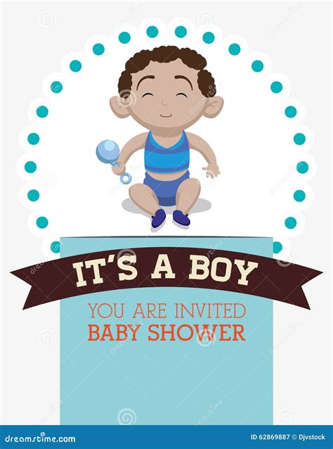 Baby Shower Invitation Card Stock Illustration Illustration Of