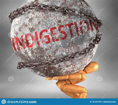 Indigestion And Hardship In Life Pictured By Word Indigestion As A