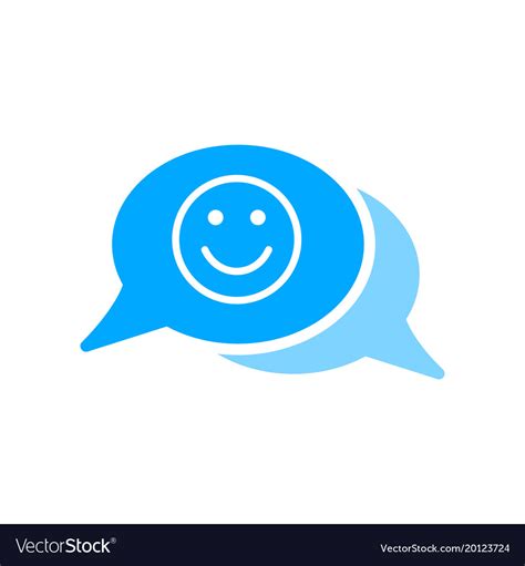 Bubble Chat Emoji Face Message Smiley Icon Vector Image