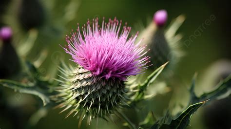 Thistle Plant With Pink Flowers Background Canadian Thistle Picture