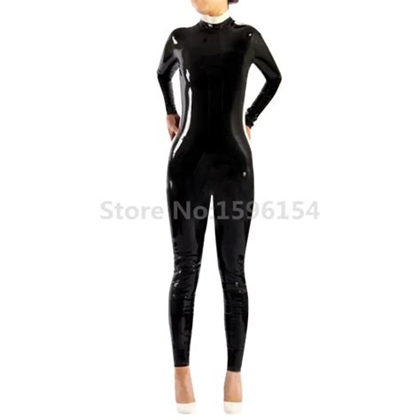 Natural Zentai Latex Catsuit Rubber Handmade Fetish Suit With Back