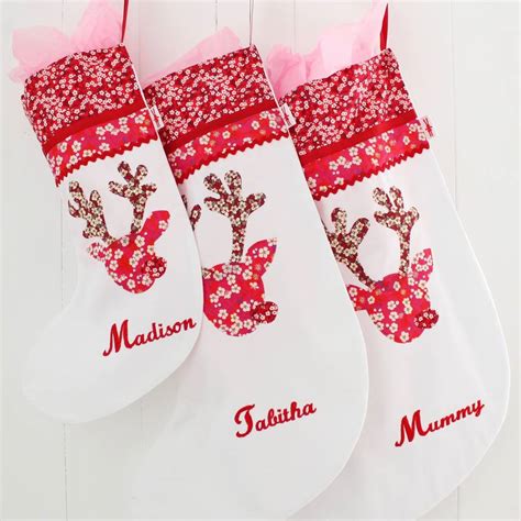 Personalised Reindeer Girl Christmas Stocking By Milk Two Bunnies