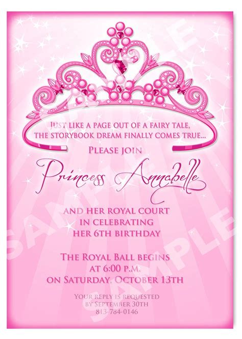 printable princess birthday invitation templates