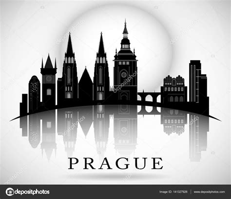 Modern Prague City Skyline Design Czech Republic Stock Vector Image