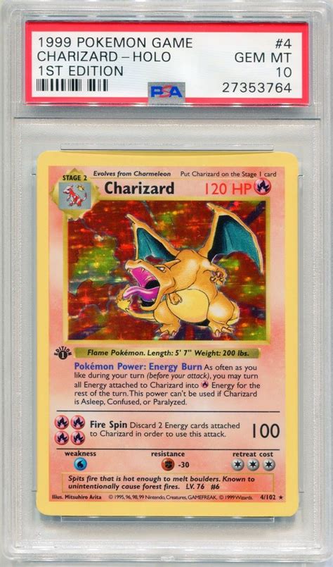 Subito a casa e in tutta sicurezza con ebay! Pokemon Card 1st Edition Shadowless Charizard Base Set 4/102, PSA 10 Gem Mint | Old pokemon ...