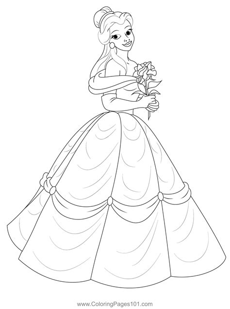 Beautifull Princess Coloring Page For Kids Free Beauty And The Beast