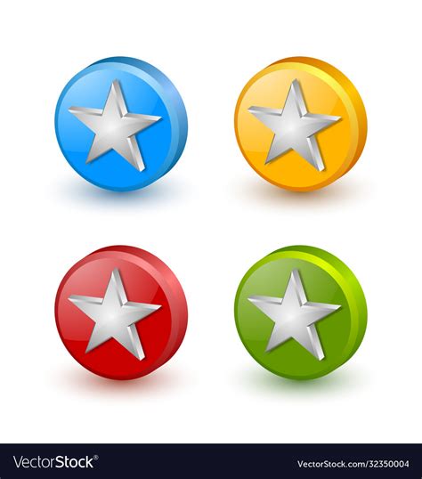 Colorful Star Icons Placed On White Background Vector Image
