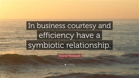 Eleanor Roosevelt Quote In Business Courtesy And Efficiency Have A