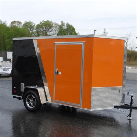 Covered Wagon Orangeblack 6 X 10 V Nose Enclosed Trailer W Ramp