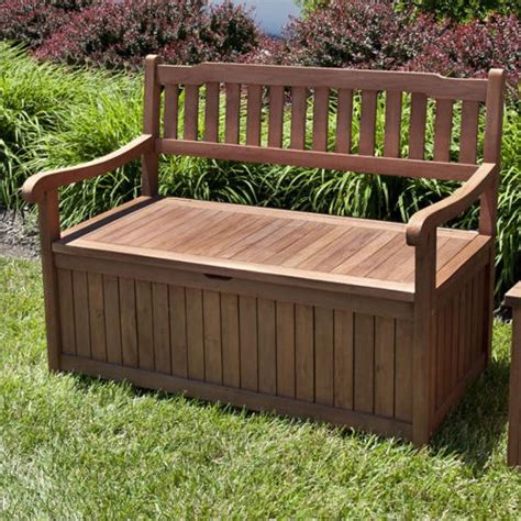 4 Ft Teak Outdoor Storage Bench With Scrolled Arms Outdoor Furniture Outdoor Outdoor