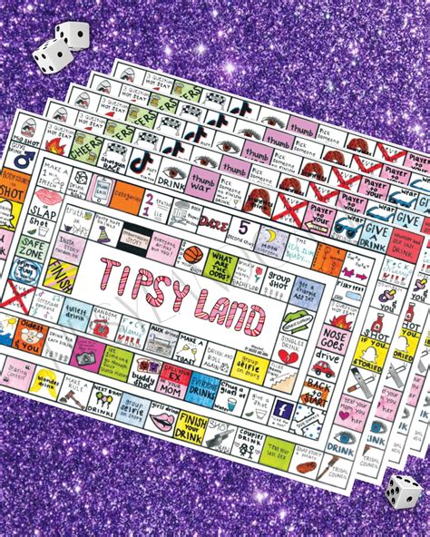 Tipsy Land Party Adult Drinking Board Game Game Night Etsy Australia