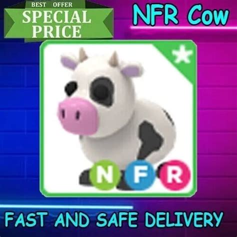 Roblox Adopt Me Neon Fly Ride Cow Rare Farm Egg Pet 1300 Picclick