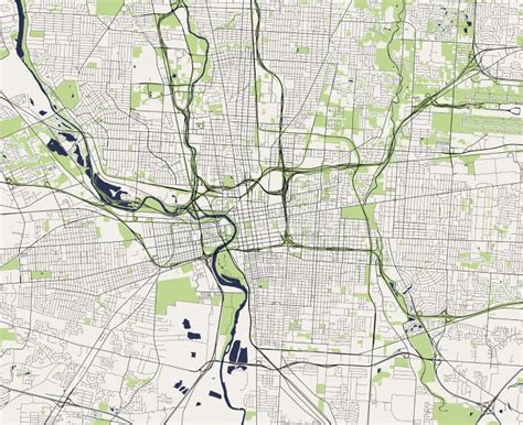 Map Of The City Of Columbus Ohio Usa Stock Illustration