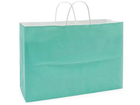 Aqua White Kraft Shopping Bags Vogue 16x6x12 250 Pack Nashville Wraps