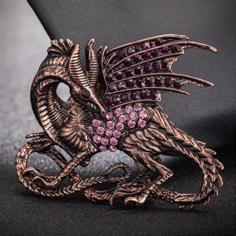 Shiny Dragon Brooch Lapel Pin Vivid Rhinestone Brooch Pin For Women Men