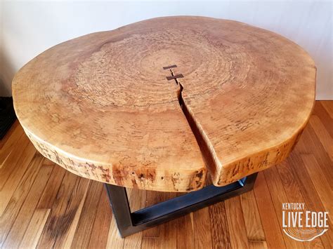 Round Coffee Table Live Edge Industrial Tree Slice Log Rustic Fu