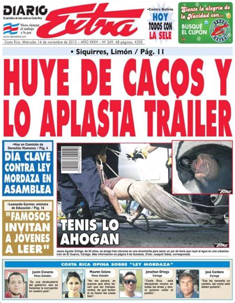 Periódico Diario Extra Costa Rica Periódicos De Costa Rica Edición