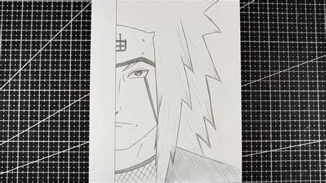 Anime Drawing How To Draw Jiraiya Half Face Step By Step Naruto