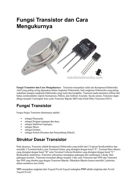 Transistor Fungsi Transistor Dan Cara Mengukur Transistor Wira Gambaran