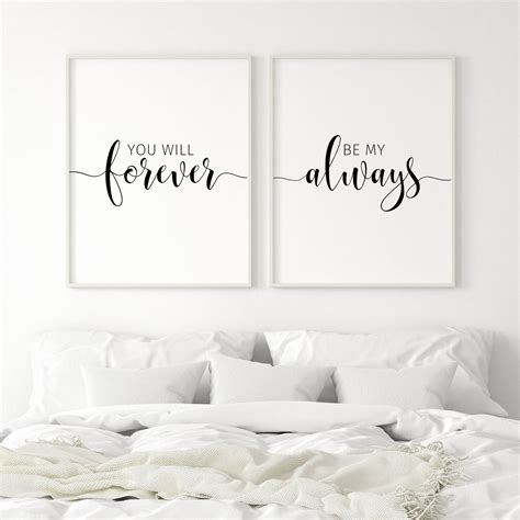 Set Of You Will Forever Be My Always Sign Couples Bedroom Etsy Denmark Wall Decor Bedroom