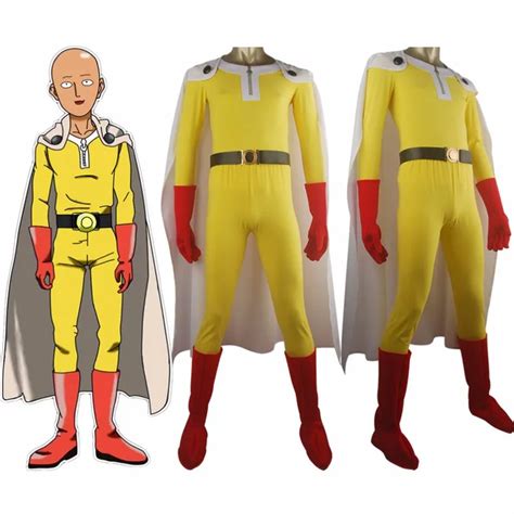 One Punch Man Wanpanman Saitama Cape Outfit Uniform Deluxe Full Set