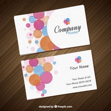 visit card  colorful circles cards business card design vector