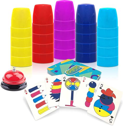 Gamie Stacking Cups Game With 54 Challenges 20 Stacking Cups Bell And