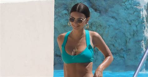 Emily Ratajkowski Green Bikini At Cannes Popsugar Fashion