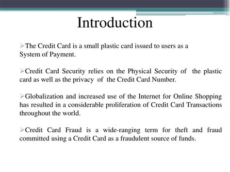 Credit card fraud detection has drawn quite a lot of interest from the research community and a number of techniques have been proposed to counter credit fraud. PPT - ANALYSIS ON CREDIT CARD FRAUD DETECTION METHODS ...