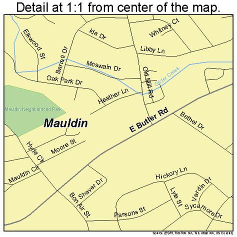 Mauldin South Carolina Street Map 4545115