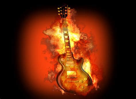 Flaming Guitar Wallpapers 4k Hd Flaming Guitar Backgrounds On
