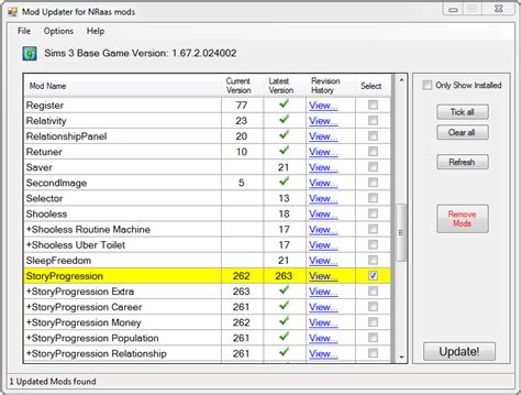 Nraas Mod Updater