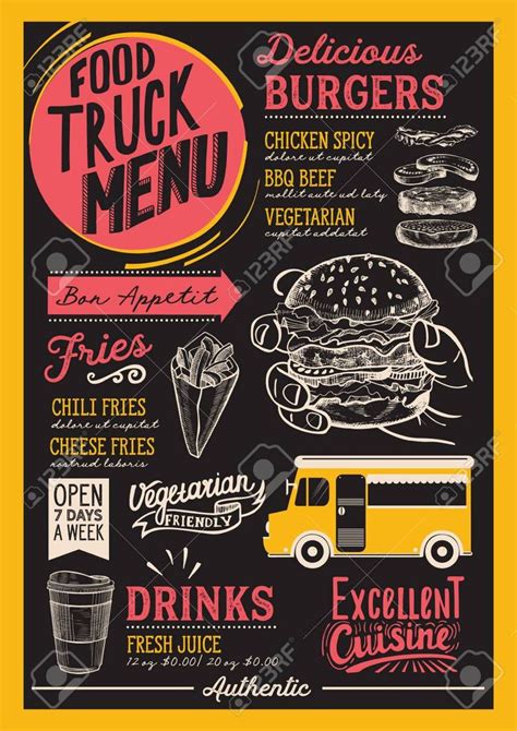 « back to wichita, ks. Food truck menu for street festival. Design template with ...