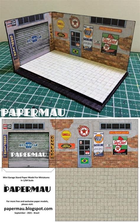 Garage Stand Paper Model For Miniatures In 164 Scale By Papermau