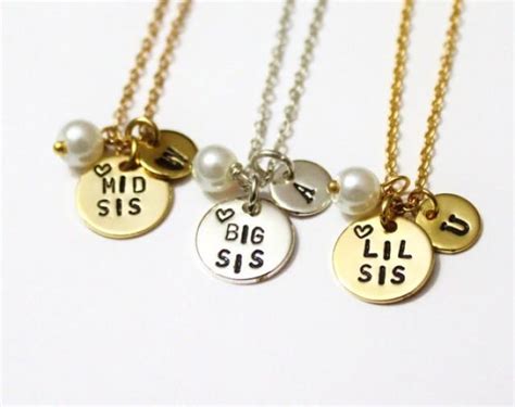 Set Of Three Sisters Jewelry Necklaces For Sisters Little Sister