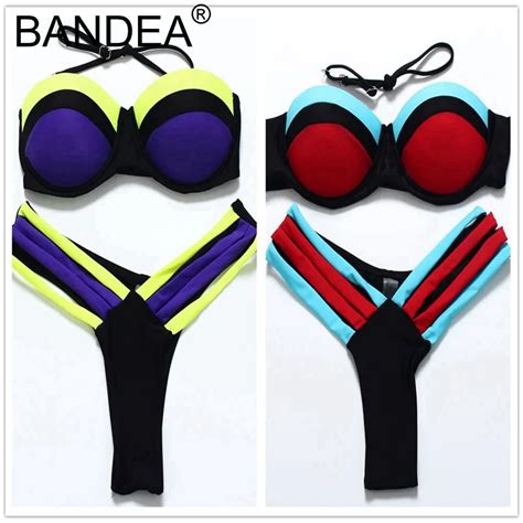 Bandea Swimwear Women 2017 Bikinis Swimwear Women Push Up Halter Bikini Women Multicolor