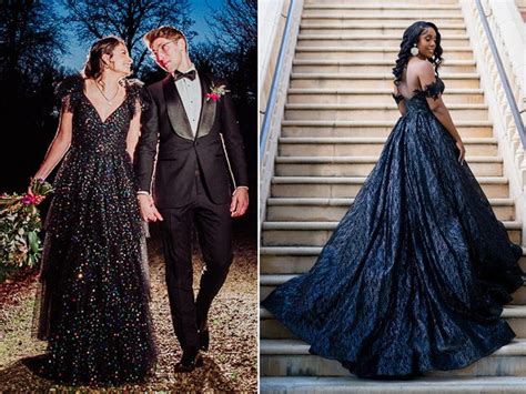 Brides Who Wore Stunning Black Wedding Dresses Photos