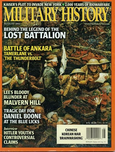 Military History Magazine Issue August 2002 Vol19 No3 Excellent