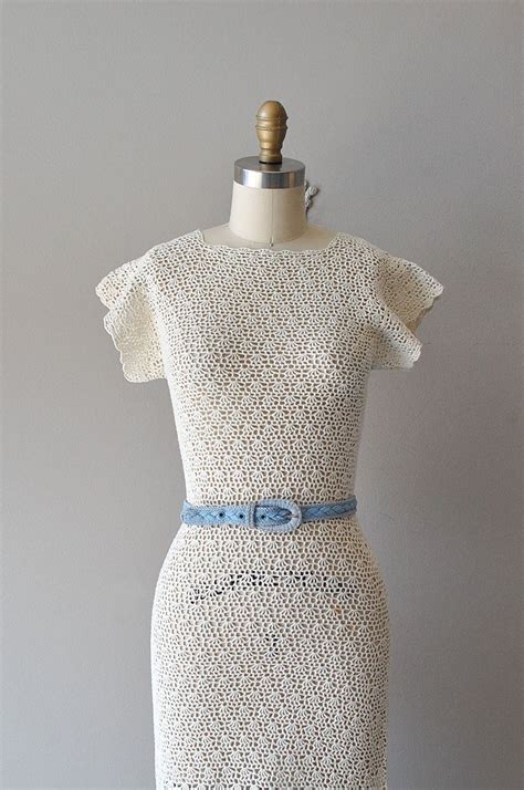 Crochet Dress 1930s Dress 30s Knit Dress By Deargolden Crochet