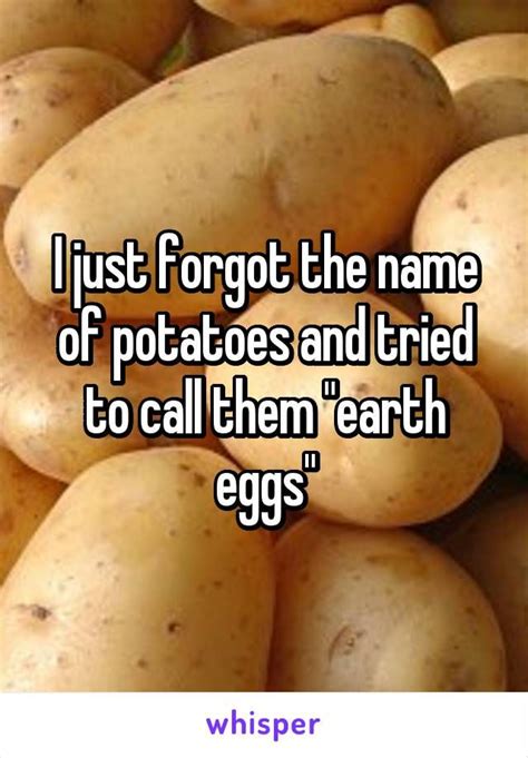 I Just Forgot The Name Of Potatoes And Tried To Call Them Earth Eggs